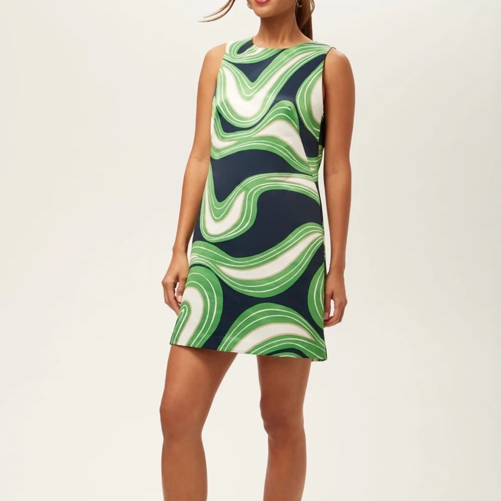 Trina Turk Green and Navy Mini Dress size 6